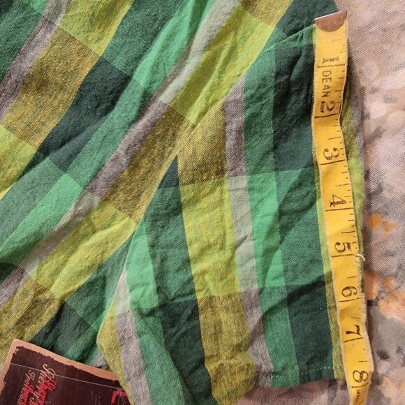 Sherry Taylor Checked Plaid Belted Shirt, Green, Size M, NWT - Picture 16 of 16